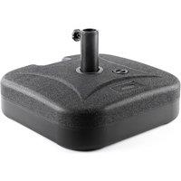 Christow Plastic Parasol Base 30kg Square Garden Umbrella Holder Stand Water Sand Filled in Black