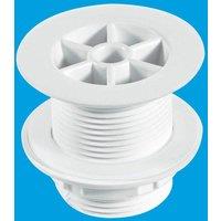McAlpine WU1S 1.25" Urinal Waste: 60mm Flush Flange x 56mm Tail: Backnut Mod in White