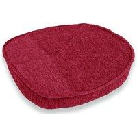 Chums Chenille Plain Dining Seat Pads Pack Of Two in Dark Red