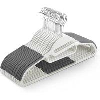 Keplin 30 Pack Non-Slip Hangers - Durable, Slimline Design with 360 Swivel in White