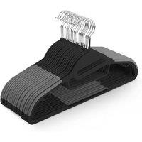 Keplin 30 Pack Non-Slip Hangers - Durable, Slimline Design with 360 Swivel in Black