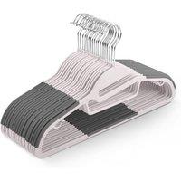 Keplin 30 Pack Non-Slip Hangers - Durable, Slimline Design with 360 Swivel in Pink