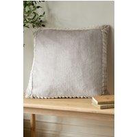 Catherine Lansfield 'Velvet & Faux Fur' 55x55cm Cushion in Natural | Size: 55 cm x 55 cm