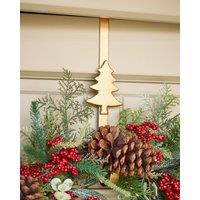 Dibor Brushed Gold Tree Over Door Christmas Decoration Wreath Hanger Hook