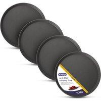 volila 35cm Black Round Tray Ideal for Parties, Drinks, Food & Gatherings | Size: 4 Pack