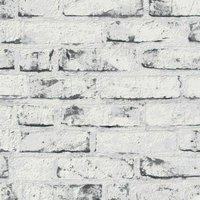 AS Creation New England Rustic Brick Textured Wallpaper in White