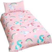 Bedding & Beyond I Believe In Unicorns Duvet Cover Set in Pink | Size: Single