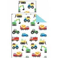PriceRightHome Trucks & Transport Duvet Cover Set in White | Size: Single