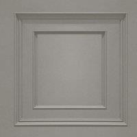 Belgravia Amara Wood Panel Vinyl Textured Wallpaper in Silver