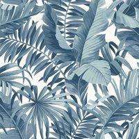 Fine Dcor A-Street Palm Leaf Wallpaper in Blue