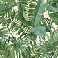 Fine Dcor A-Street Palm Leaf Wallpaper in Bottle Green