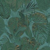 AS Creation Famous Garden Tropical Leaves Textured Wallpaper in Bright Green