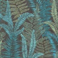 AS Creation Famous Garden Fern Textured Wallpaper in Mid Blue
