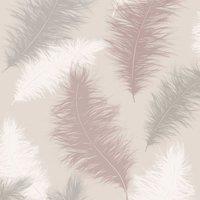 Arthouse Sussurro Feather Wallpaper in Pink