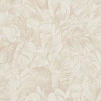 Erismann Play Of Light Palm Leaf Vinyl Textured Wallpaper in Cream