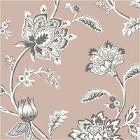 Fine Dcor Juliette Floral Textured Wallpaper in Pink