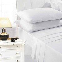 K Collection Percale Percale Fitted Sheet in White | Size: Double