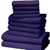 K Collection Egyptian Cotton Towel Set (Pack of 10) in Purple