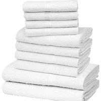 K Collection Egyptian Cotton Towel Set (Pack of 10) in White