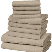 K Collection Egyptian Cotton Towel Set (Pack of 10) in Taupe