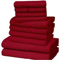 K Collection Egyptian Cotton Towel Set (Pack of 10) in Red