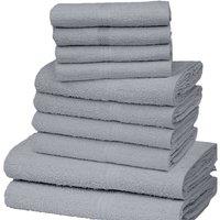 K Collection Egyptian Cotton Towel Set (Pack of 10) in Grey