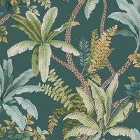 Holden Dcor Palm Wallpaper in Teal