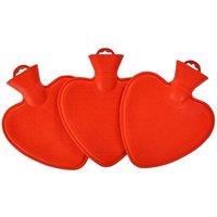 K Collection Heart Hot Water Bottle (Pack of 3) in Red