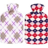 K Collection Diamond 2L Hot Water Bottle & Cover Pack of 2 in Light Red