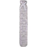 K Collection Heart Extra Long 2L Hot Water Bottle & Cover in Grey