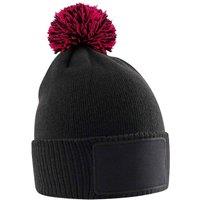 Beechfield Snowstar Patch Beanie in Black