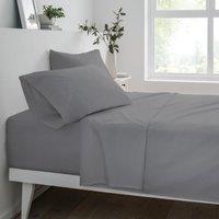 Smart Living Polycotton Bed Linen Luxury Fitted Bedsheet or Pillowcase Non Iron in Grey | Size: Single Fitted