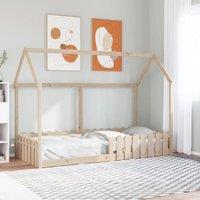 Berkfield Home Kids' House Bed Frame without Mattress 90x190 cm Single Solid Wood Pine in Brown