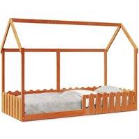 Berkfield Home Kids' House Bed Frame without Mattress Wax Brown 90x190 cm Single