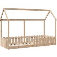 Berkfield Home Kids' House Bed Frame without Mattress 80x200 cm Solid Wood Pine in Brown