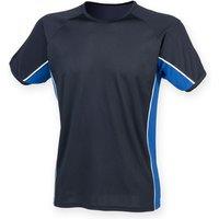 Finden & Hales Men's Short Sleeve Performance Panel Sports T-Shirt in Navy | Size: XL