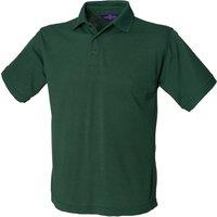 Henbury Men's Short Sleeved 65 35 Pique Polo Shirt in Bottle Green | Size: Small