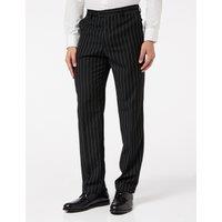 XPOSED Men's Classic Tweed Pinstripe Trousers Timeless Style in Black | Size: 46
