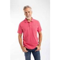 Weird Fish Men's Giles Pique Polo Shirt in Dark Pink | Size: Large