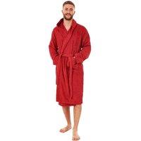 Keanu Men's Plain Cotton Dressing Gown in Red | Size: Medium/Large