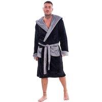 Keanu Men's Fleece Dressing Gown in Black | Size: S/M