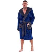 Keanu Men's Fleece Dressing Gown in Navy | Size: Medium/Large