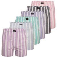 Keanu Men's Pastel Striped Woven Boxer Shorts (Pack of 6) | Size: Large