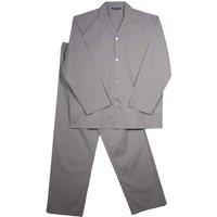 Keanu Men's Woven Chest Pocket Straight Leg Long Pyjama Set in Grey | Size: 2XL