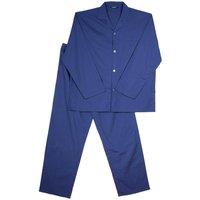 Keanu Men's Woven Chest Pocket Straight Leg Long Pyjama Set in Navy | Size: Large