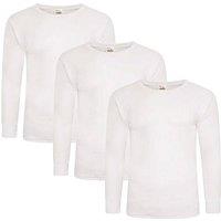 Keanu Men's Thermal Long-Sleeved T-Shirt (Pack of 3) in White | Size: 3XL