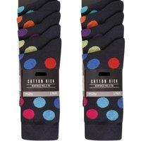 Ex Store Men's Spotted Cotton Socks (Pack of 10) | Size: 9-12
