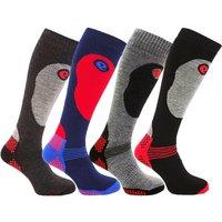 Ex Store Men's High Performance Knee-High Ski Socks (Pack of 4) | Size: 9-12
