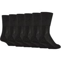 Soxy Men's Bamboo Extra Wide Diabetic Socks (Pack of 6) in Black | Size: 6-11
