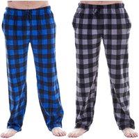 Keanu Men's Buffalo Check Lounge Pants Pack of 2 in Mid Blue | Size: Large